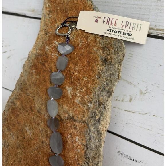 Peyote Bird Smokey Quartz Sterling Toggle Bracelet J015 - Picture 2 of 5